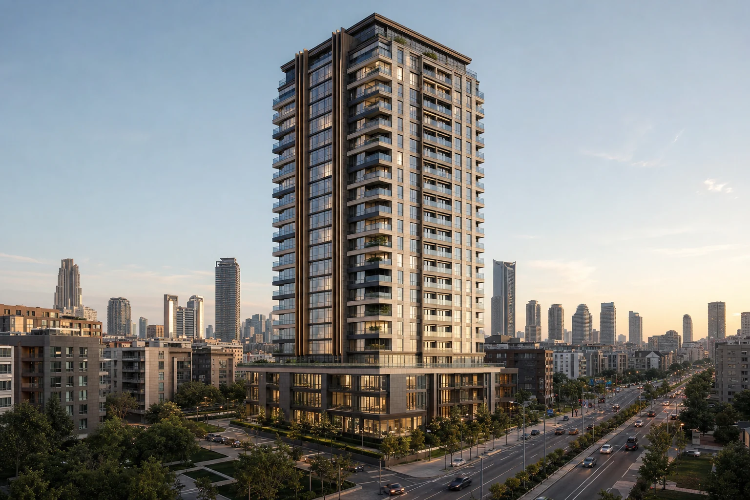 Ataşehir siluetinde Savesa Residence tamamlanmış cephe görünümü